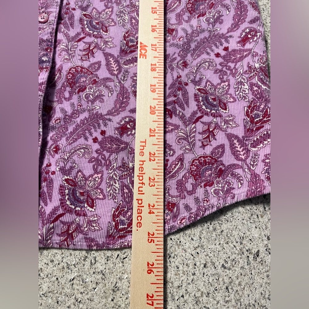 Basic Editions Women’s Paisley button up Flannel -Sz M - Picture 11 of 11